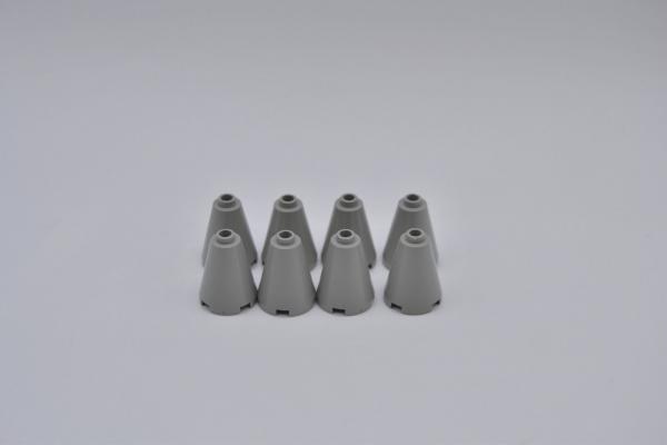 LEGO 8 x Kegel rund offen althell grau Light Gray Cone 2x2x2 Open Stud 3942c