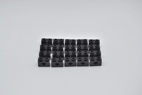 LEGO 20 x Technik Technic Lochstein 1x2 Kreuz schwarz black hole brick 32064