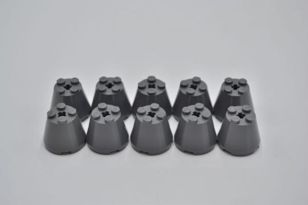 LEGO 10 x Kegel Zylinder Konus neues dunkelgrau Dark Bluish Gray Cone 3x3x2 6233