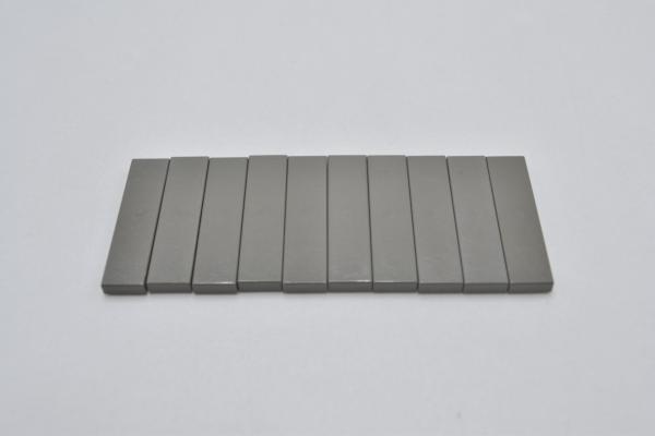 LEGO 10 x Fliese Kachel Platte glatt alt dunkelgrau Dark Gray Tile 1x4 2431