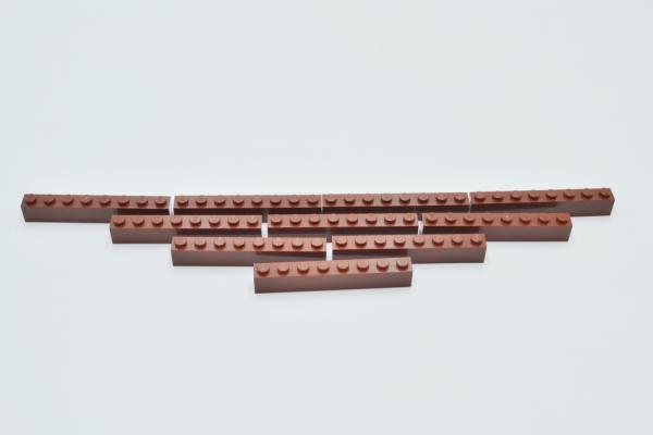 LEGO 10 x Basisstein Baustein rotbraun Reddish Brown Basic Brick 1x8 3008