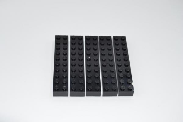 LEGO 5 x Basisstein Baustein Grundbaustein schwarz Black Brick 2x10 3006