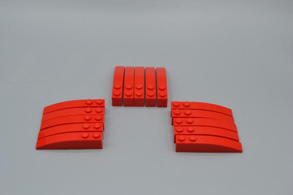 LEGO 15 x Bogenstein Dachstein gebogen rot Red Slope Curved 6x1 42022