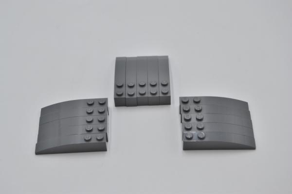 LEGO 15 x Bogenstein neues dunkelgrau Dark Bluish Gray Slope Curved 6x1 42022