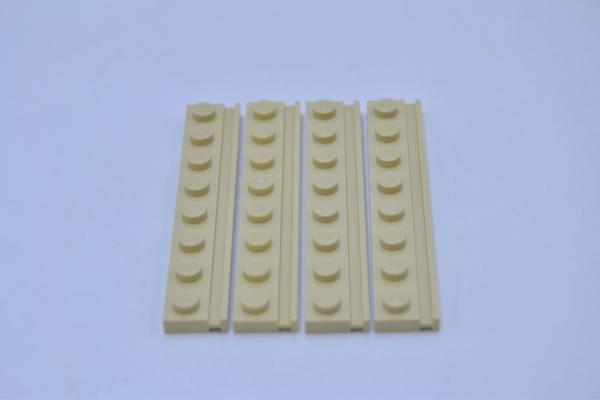 LEGO 4 x Platte m. Nut FÃ¼hrung beige Tan Plate Modified 1x8 with Door Rail 4510 