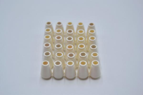 LEGO 30 x Kegel mit Rille weiÃŸ White Cone 1x1 with Top Groove 4589b