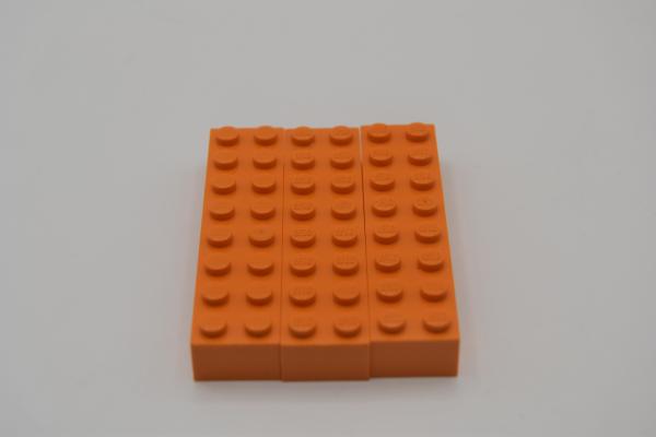 LEGO 3 x Basisstein Baustein Grundstein Orange Brick 2x8 3007