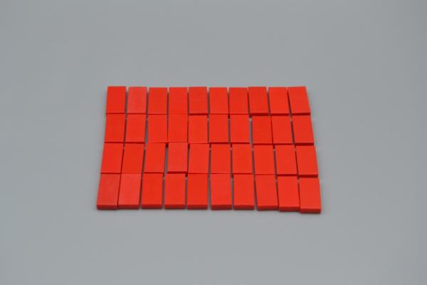 LEGO 40 x Fliese mit Rille rot Red Tile 1x2 with Groove 3069