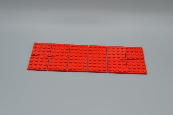 LEGO 12 x Basisplatte Bauplatte Grundplatte rot Red Plate 4x4 3031 303121 