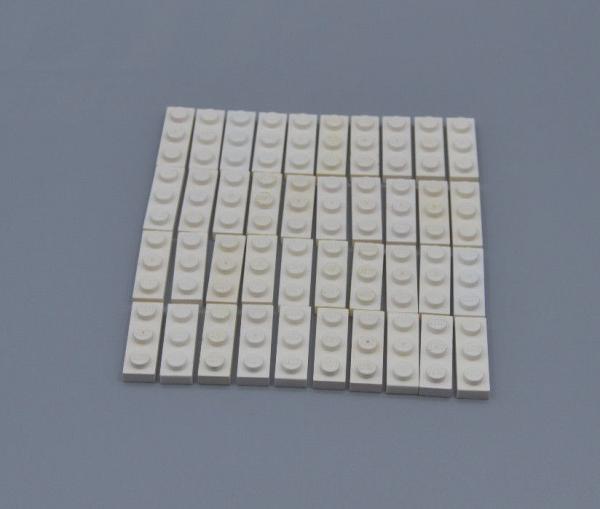 LEGO 40 x Basisplatte Bauplatte Grundplatte weiÃŸ White Basic Plate 1x3 3623 