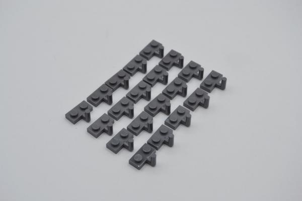 LEGO 20 x Platte Haken neues dunkelgrau Dark Bluish Gray Plate Modified 1x2 4623