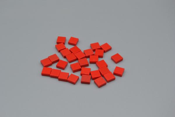 LEGO 30 x Fliese mit Rille rot Red Tile 1x1 with Groove 3070