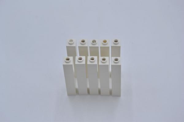 LEGO 10 x StÃ¼tze offen weiÃŸ White Brick 1x1x5 Blocked Open Stud or Hollow 2453a