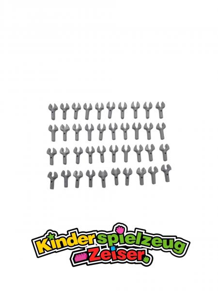 LEGO 40 x mechanische Hand neuhell grau Light Bluish Gray Bar 1L Clip 48729b