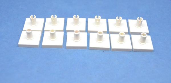 LEGO 12 x Platte mit Pin oben 2x2 weiÃŸ white plate with pin 2460 246001