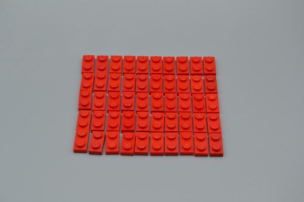 LEGO 50 x Basisplatte 1x2 rot red basic plate 3023 302321