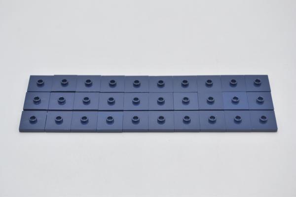 LEGO 30 x Fliese Noppe dunkelblau Dark Blue Plate 2x2 Groove and 1 Stud 87580