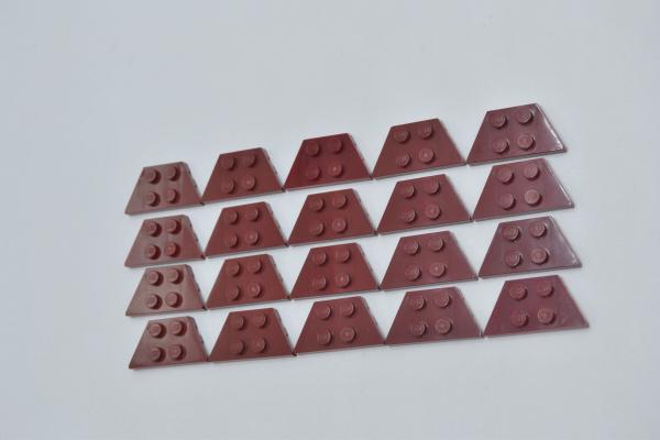 LEGO 20 x FlÃ¼gelplatte schrÃ¤g Trapez dunkelrot Dark Red Wedge Plate 2x4 51739