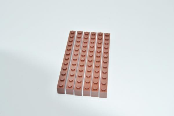 LEGO 6 x Basisstein rotbraun Reddish Brown Basic Brick 1x12 6112 4222627