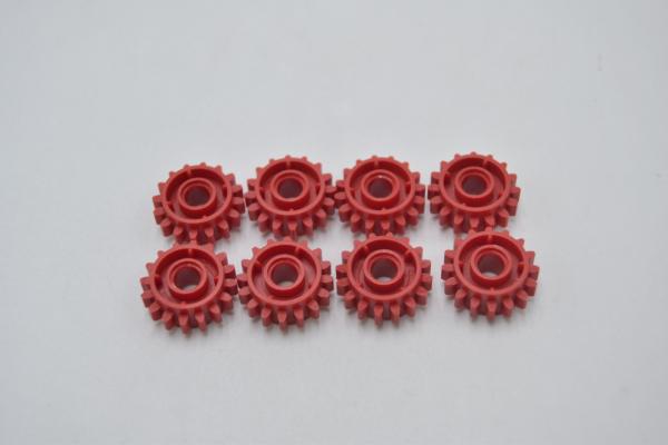 LEGO 8 x Zahnrad rot Red Technic Gear 16 Tooth Clutch on Both Sides 18946