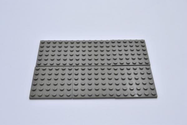 LEGO 6 x Basisplatte Bauplatte alt dunkelgrau Dark Gray Basic Plate 6x6 3958