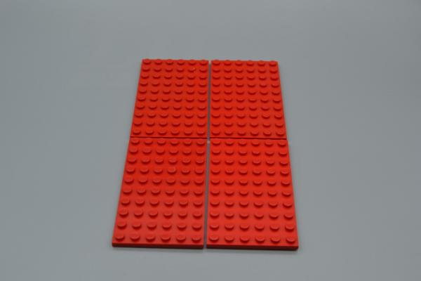 LEGO 4 x Basisplatte Grundplatte Bauplatte rot Red Basic Plate 6x10 3033