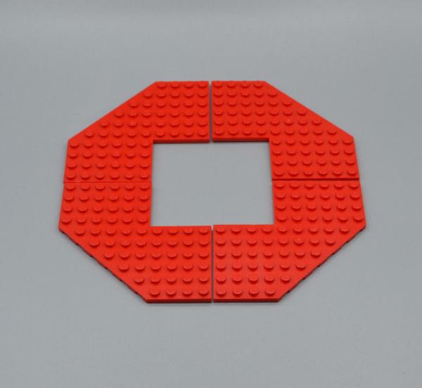 LEGO 4 x FlÃ¼gelplatte ohne Ecke rot Red Plate Modified 10x10 without Corner 2401