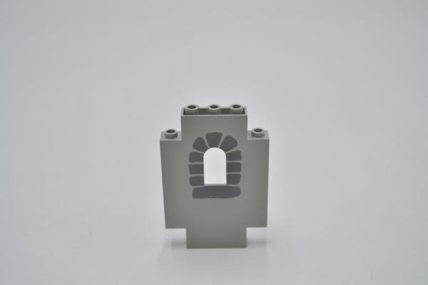 LEGO Burgmauer bedruckt althell grau Light Gray Panel 2x5x6 Wall Window 4444p01