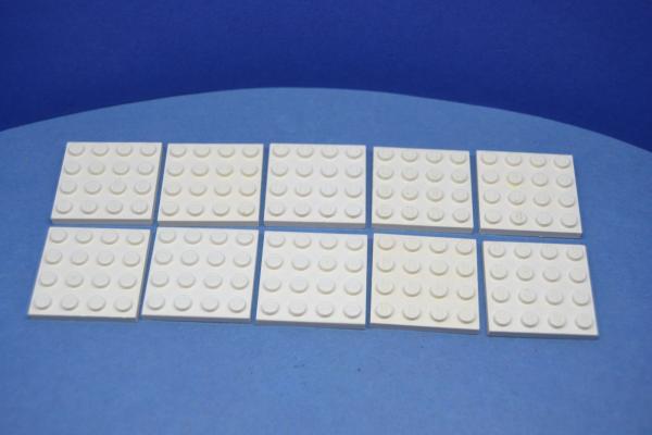 LEGO 10 x Basisplatte Bauplatte weiÃŸ White Basic Plate 4x4 3031