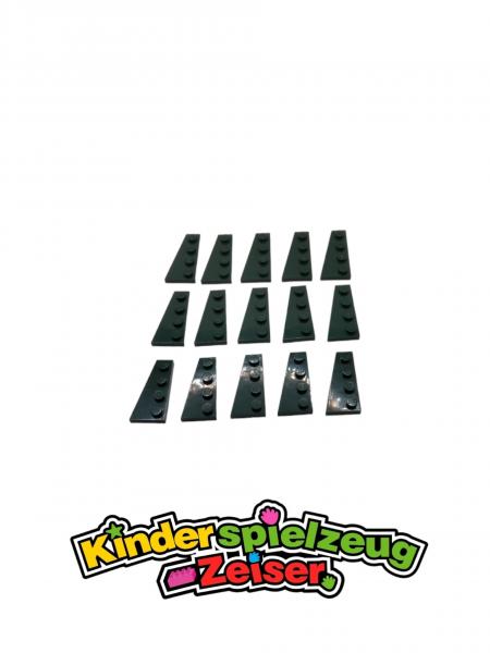 LEGO 15 x FlÃ¼gelplatte links dunkelgrÃ¼n Dark Green Wedge Plate 4x2 Left 41770