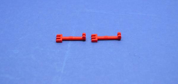 LEGO 2 x Scharnier Stange rot Red Hinge Bar 2.5L 2 and 3 Fingers on Ends 2880