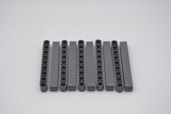 LEGO 10 x Technic Liftarm neues dunkelgrau Dark Bluish Gray 1x9 thick 40490