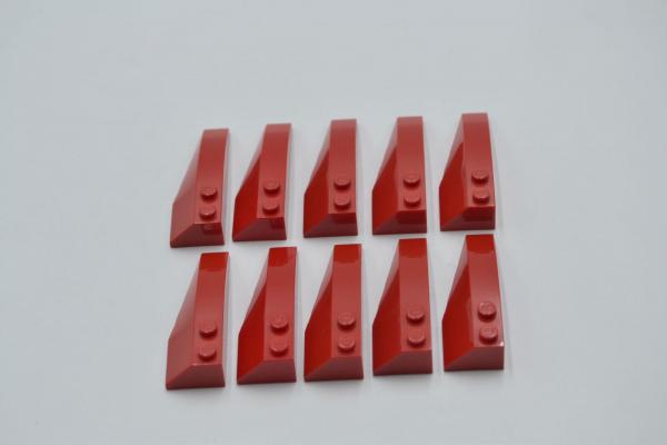 LEGO 10 x Keilstein FlÃ¼gel schrÃ¤g links rot Red Wedge 6x2 Left 41748