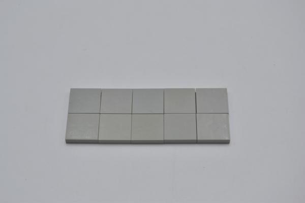 LEGO 10 x Kachel Fliese althell grau Light Gray Tile 2x2 without Groove 3068a