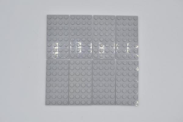 LEGO 8 x Basisplatte Grundplatte neuhell grau Light Bluish Gray Plate 4x8 3035
