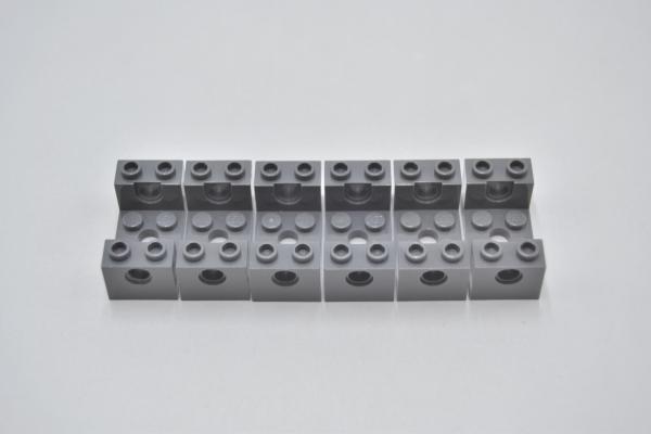 LEGO 6 x Stein neues dunkelgrau Dark Bluish Gray Technic Brick 2x4x1 1/3 18975