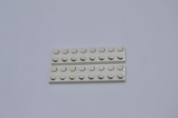 LEGO 2 x Leiterplatte weiÃŸ White Electric Plate 2x8 with Contacts 4758
