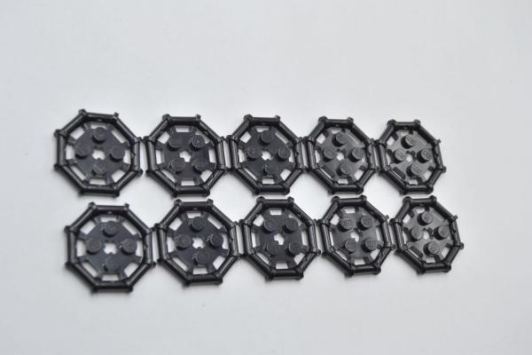 LEGO 15 x Ring schwarz Black Plate Modified 2x2 with Bar Frame Octogonal 75937