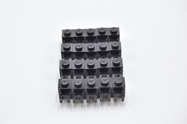 LEGO 20 x Stein rund schwarz Black Brick Modified 1x1 with Clip Solid Stud 30241