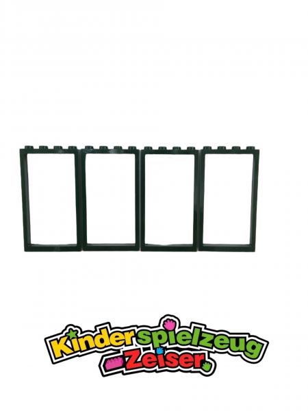 LEGO 4 x Fensterrahmen dunkelgrÃ¼n Dark Green Door Frame 1x4x6 2 Holes Top 60596