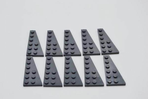 LEGO 10 x FlÃ¼gel rechts neues dunkelgrau Dark Bluish Gray Plate 6x3 Right 54383