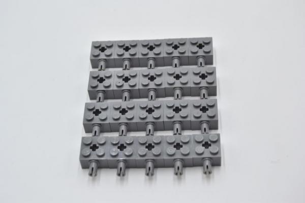 LEGO 20 x Stein neues dunkelgrau Dark Bluish Gray Brick 2x2 with Pin 6232 