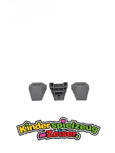 LEGO 3 x Keilstein neuhell grau Light Bluish Gray Wedge 4x4 Stud Notches 48933