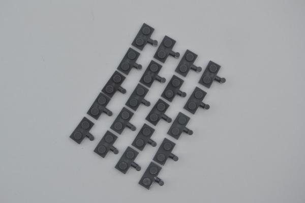 LEGO 20 x Platte Haken neues dunkelgrau Dark Bluish Gray Plate Modified 1x2 4623