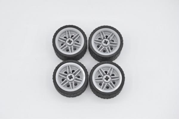 LEGO 4 x Reifen neuhell grau Light Bluish Gray Wheel Tire 37x22 ZR 56145c03