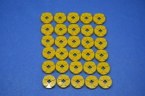 LEGO 30 x Rundplatte Achsloch gelb Yellow Plate Round 2x2 with Axle Hole 4032