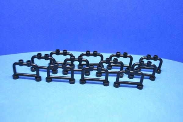 LEGO 12 x GelÃ¤nder Zaun Absperrung schwarz Black Bar 1x4x2 with Studs 4083