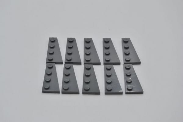 LEGO 10 x Platte rechts neues dunkelgrau Dark Bluish Gray Plate 4x2 Right 41769