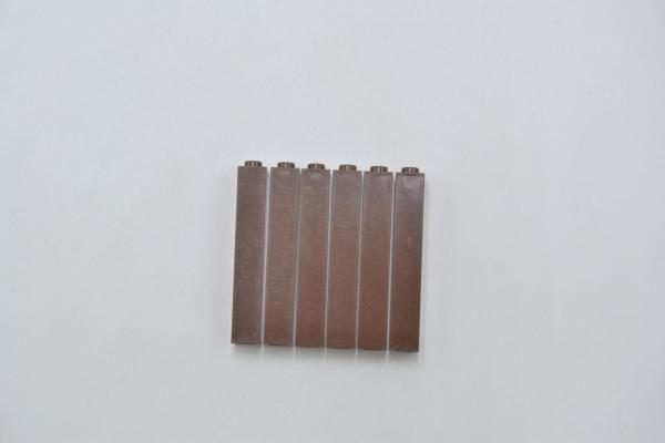 LEGO 6 x StÃ¼tze offen alt braun Brown Brick 1x1x5 Blocked Open Stud 2453a