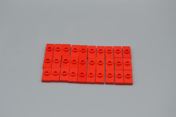 LEGO 30 x Fliese mit Noppe rot Red Plate Mod. 1x2 1 Stud without Groove 3794a